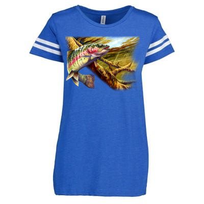 Rainbow Trout Fishing Enza Ladies Jersey Football T-Shirt