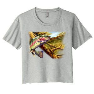 Rainbow Trout Fishing Women's Crop Top Tee