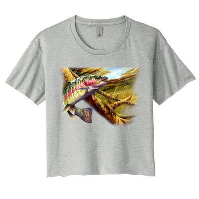 Rainbow Trout Fishing Women's Crop Top Tee