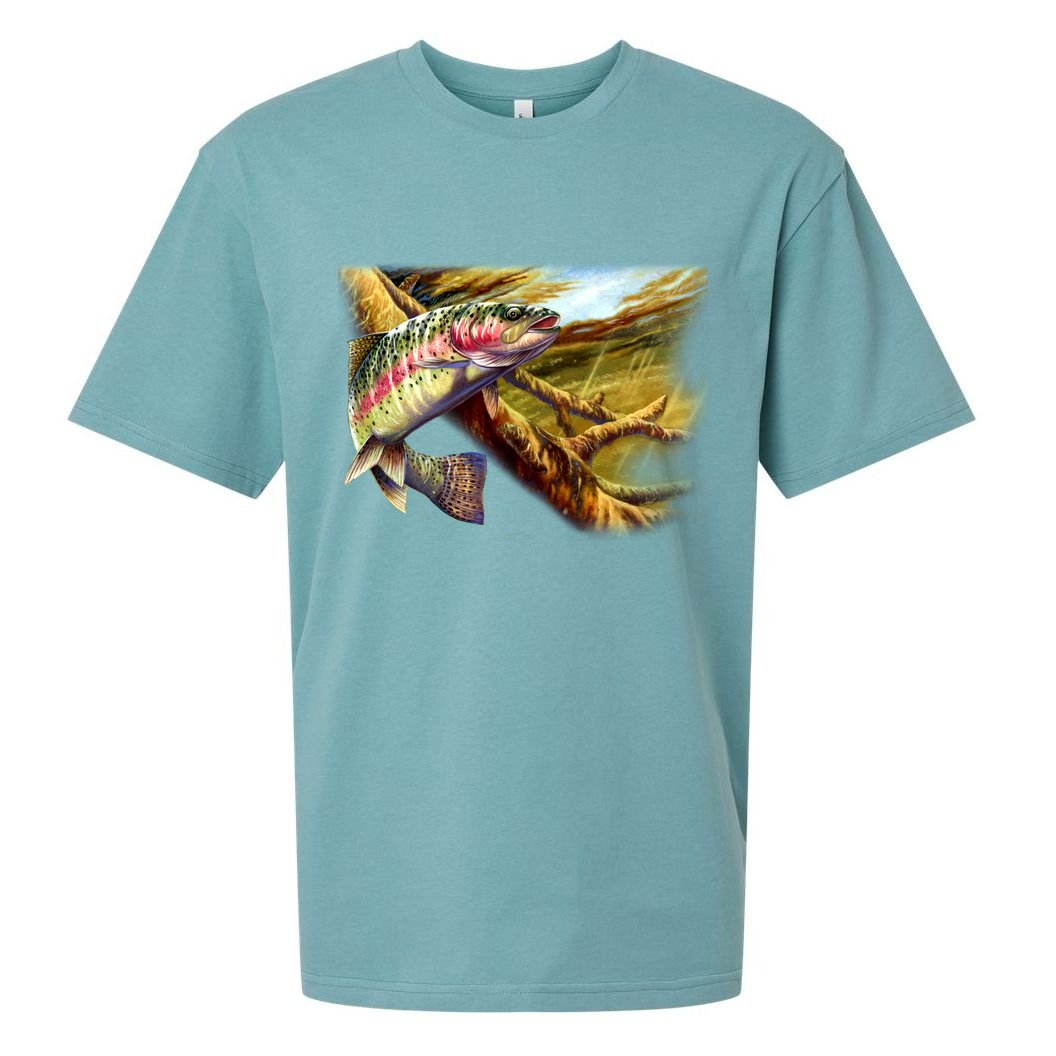 Rainbow Trout Fishing Sueded Cloud Jersey T-Shirt