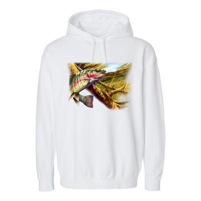 Rainbow Trout Fishing Garment-Dyed Fleece Hoodie