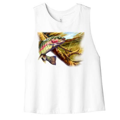 Rainbow Trout Fishing Women's Racerback Cropped Tank