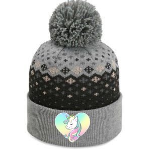 Rainbow Unicorn Heart The Baniff Cuffed Pom Beanie