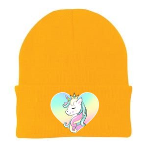 Rainbow Unicorn Heart Knit Cap Winter Beanie