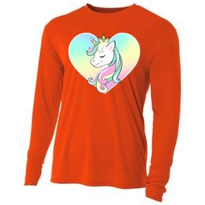 Rainbow Unicorn Heart Cooling Performance Long Sleeve Crew