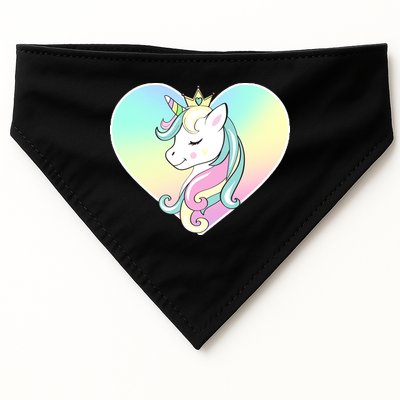 Rainbow Unicorn Heart USA-Made Doggie Bandana