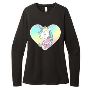 Rainbow Unicorn Heart Womens CVC Long Sleeve Shirt