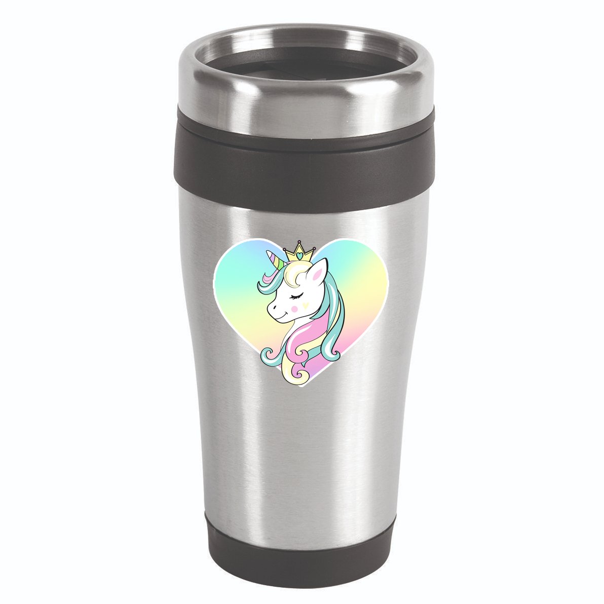 Rainbow Unicorn Heart 16oz Travel Tumbler