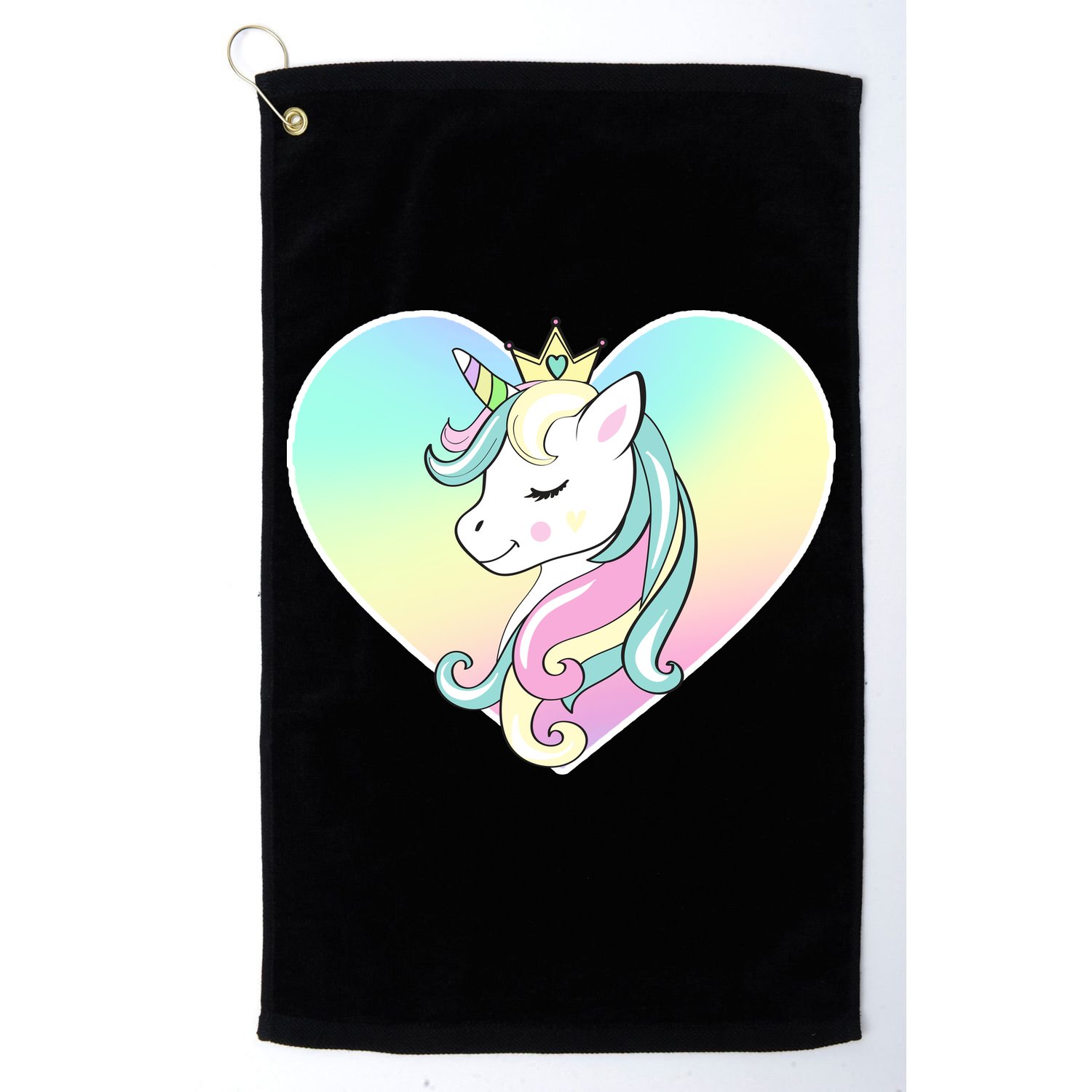 Rainbow Unicorn Heart Golf Towel