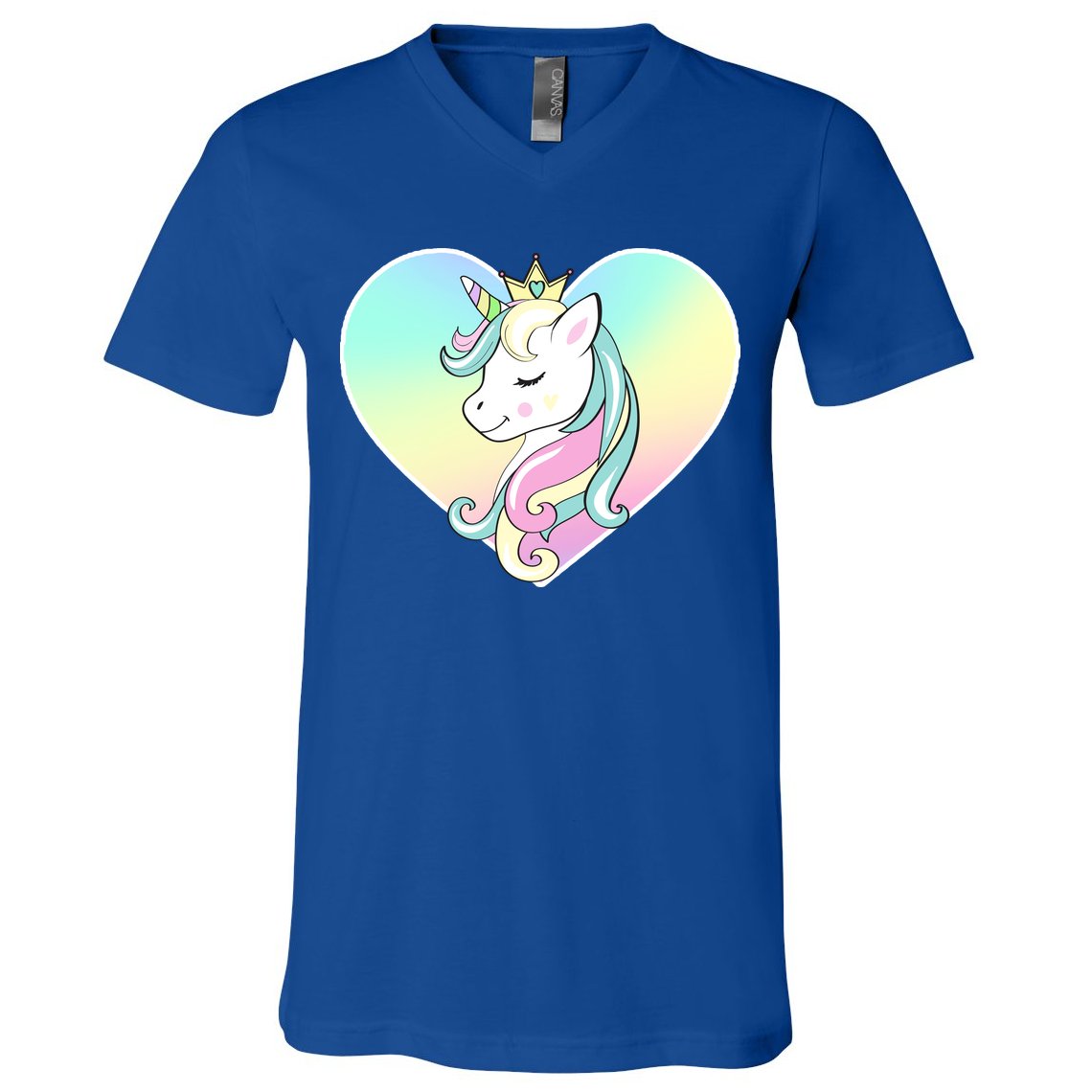 Rainbow Unicorn Heart V-Neck T-Shirt