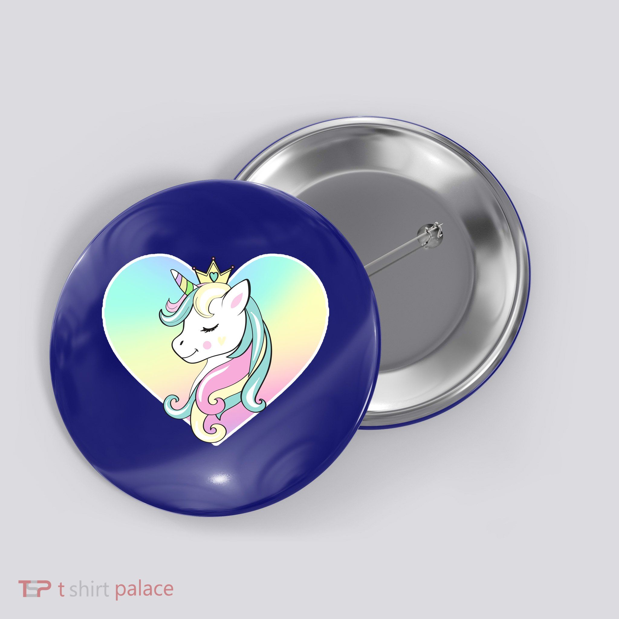 Rainbow Unicorn Heart Button