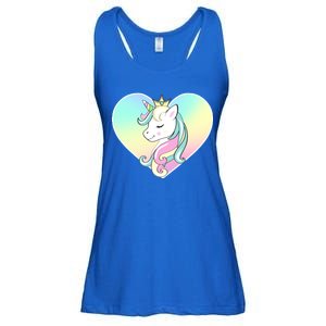 Rainbow Unicorn Heart Ladies Essential Flowy Tank