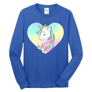 Rainbow Unicorn Heart Tall Long Sleeve T-Shirt