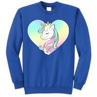 Rainbow Unicorn Heart Tall Sweatshirt