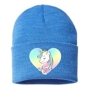 Rainbow Unicorn Heart Sustainable Knit Beanie