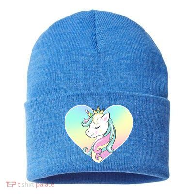 Rainbow Unicorn Heart Sustainable Knit Beanie