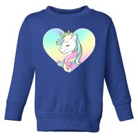 Rainbow Unicorn Heart Toddler Sweatshirt