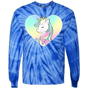 Rainbow Unicorn Heart Tie-Dye Long Sleeve Shirt