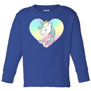 Rainbow Unicorn Heart Toddler Long Sleeve Shirt