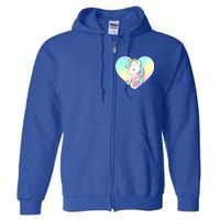 Rainbow Unicorn Heart Full Zip Hoodie