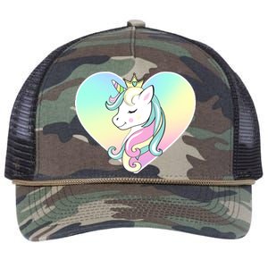 Rainbow Unicorn Heart Retro Rope Trucker Hat Cap