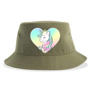 Rainbow Unicorn Heart Sustainable Bucket Hat