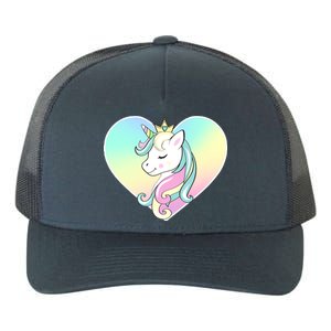 Rainbow Unicorn Heart Yupoong Adult 5-Panel Trucker Hat