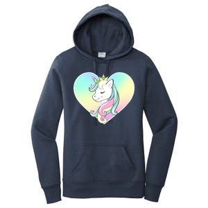 Rainbow Unicorn Heart Women's Pullover Hoodie