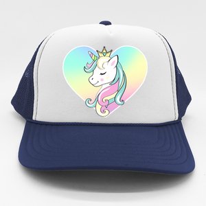 Rainbow Unicorn Heart Trucker Hat