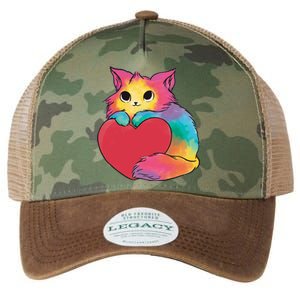 Rainbow Valentine Kitten Legacy Tie Dye Trucker Hat