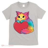 Rainbow Valentine Kitten T-Shirt