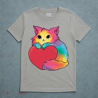 Rainbow Valentine Kitten T-Shirt