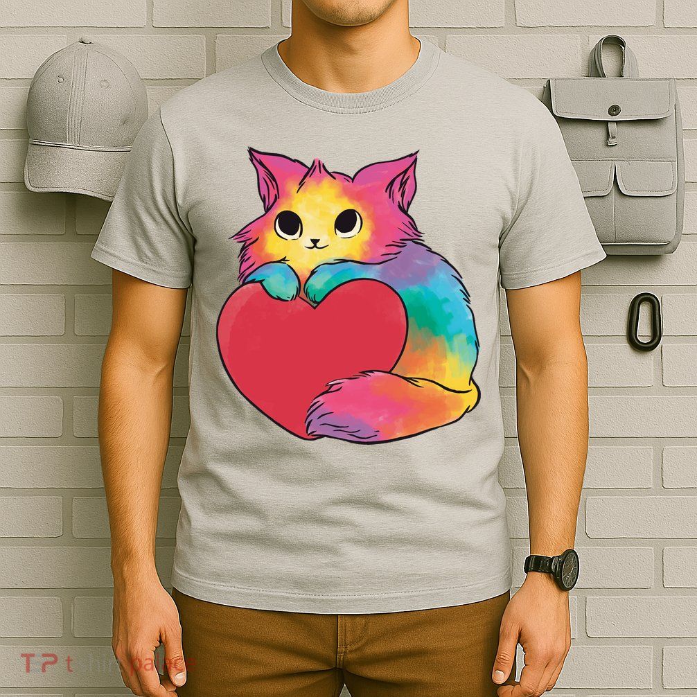 Rainbow Valentine Kitten T-Shirt