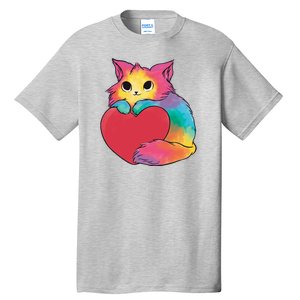 Rainbow Valentine Kitten Tall T-Shirt