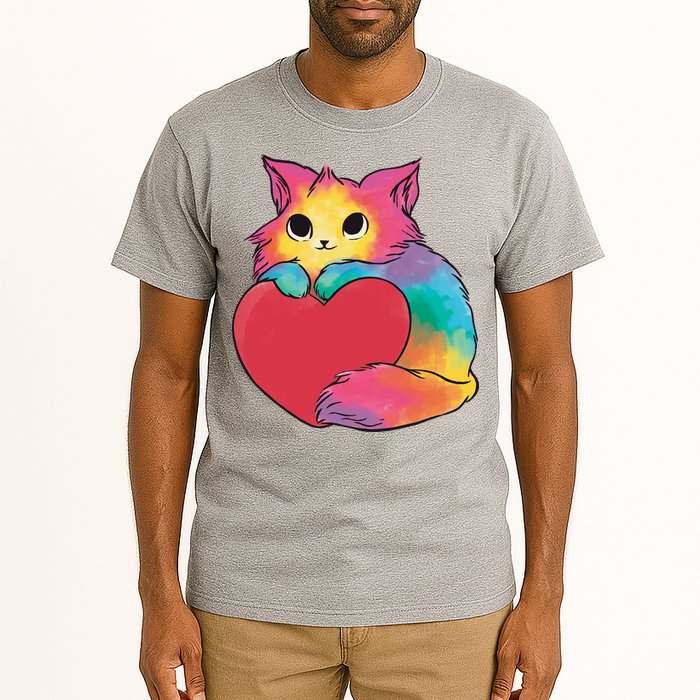 Rainbow Valentine Kitten Tall T-Shirt