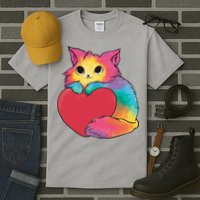 Rainbow Valentine Kitten Tall T-Shirt
