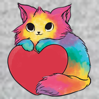 Rainbow Valentine Kitten Tall T-Shirt