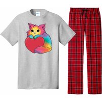 Rainbow Valentine Kitten Pajama Set