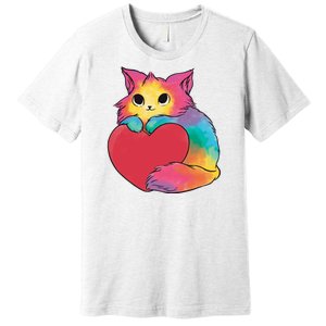 Rainbow Valentine Kitten Premium T-Shirt