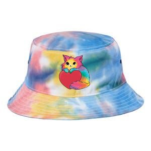 Rainbow Valentine Kitten Tie Dye Newport Bucket Hat