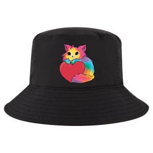 Rainbow Valentine Kitten Cool Comfort Performance Bucket Hat