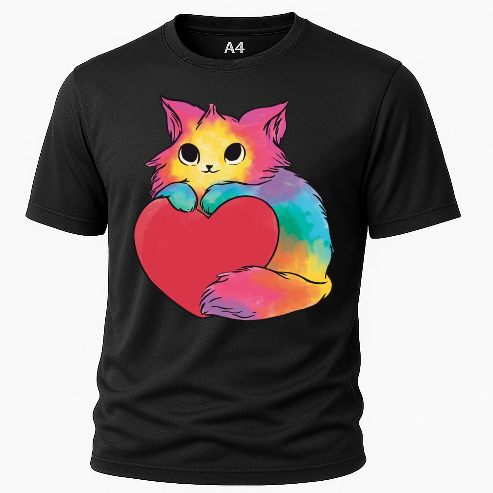 Rainbow Valentine Kitten Performance Shirt