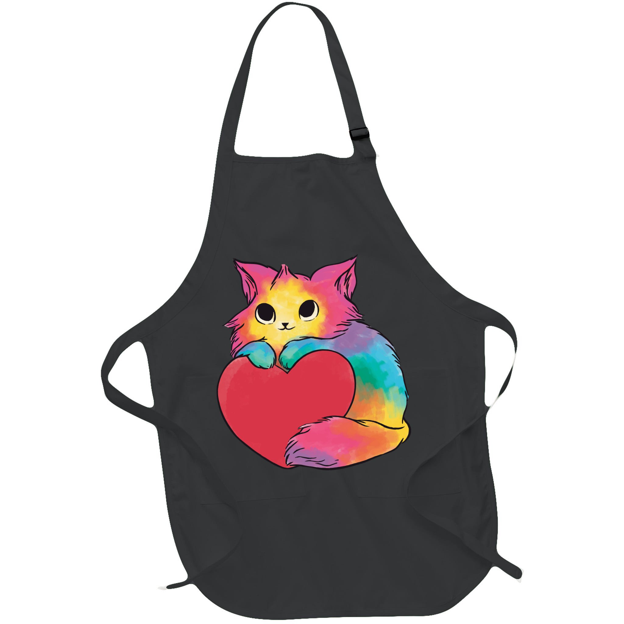 Rainbow Valentine Kitten Apron