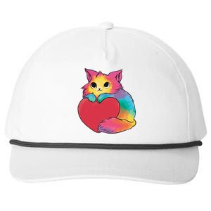 Rainbow Valentine Kitten Snapback Five-Panel Rope Hat