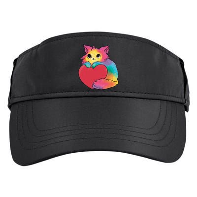 Rainbow Valentine Kitten Adult Drive Performance Visor