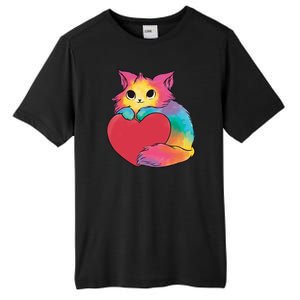 Rainbow Valentine Kitten Tall Fusion ChromaSoft Performance T-Shirt