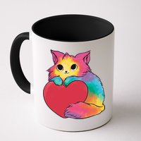 Rainbow Valentine Kitten Mug