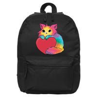 Rainbow Valentine Kitten 16 in Basic Backpack