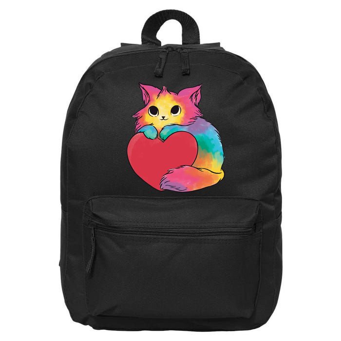 Rainbow Valentine Kitten 16 in Basic Backpack