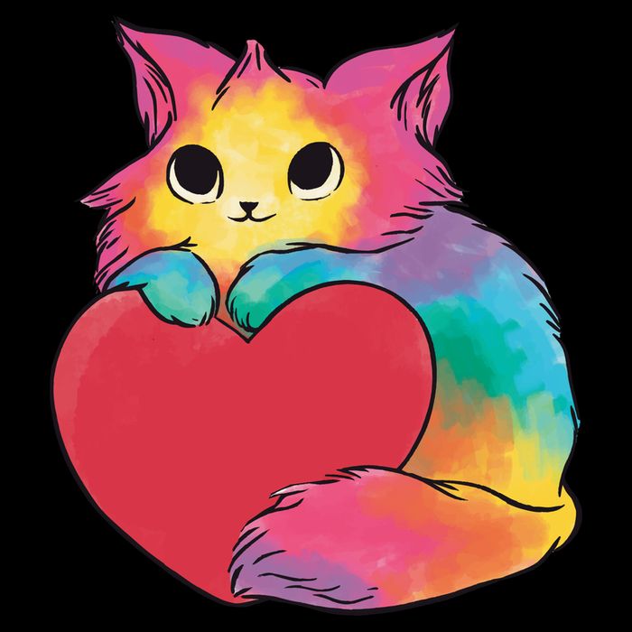 Rainbow Valentine Kitten 16 in Basic Backpack